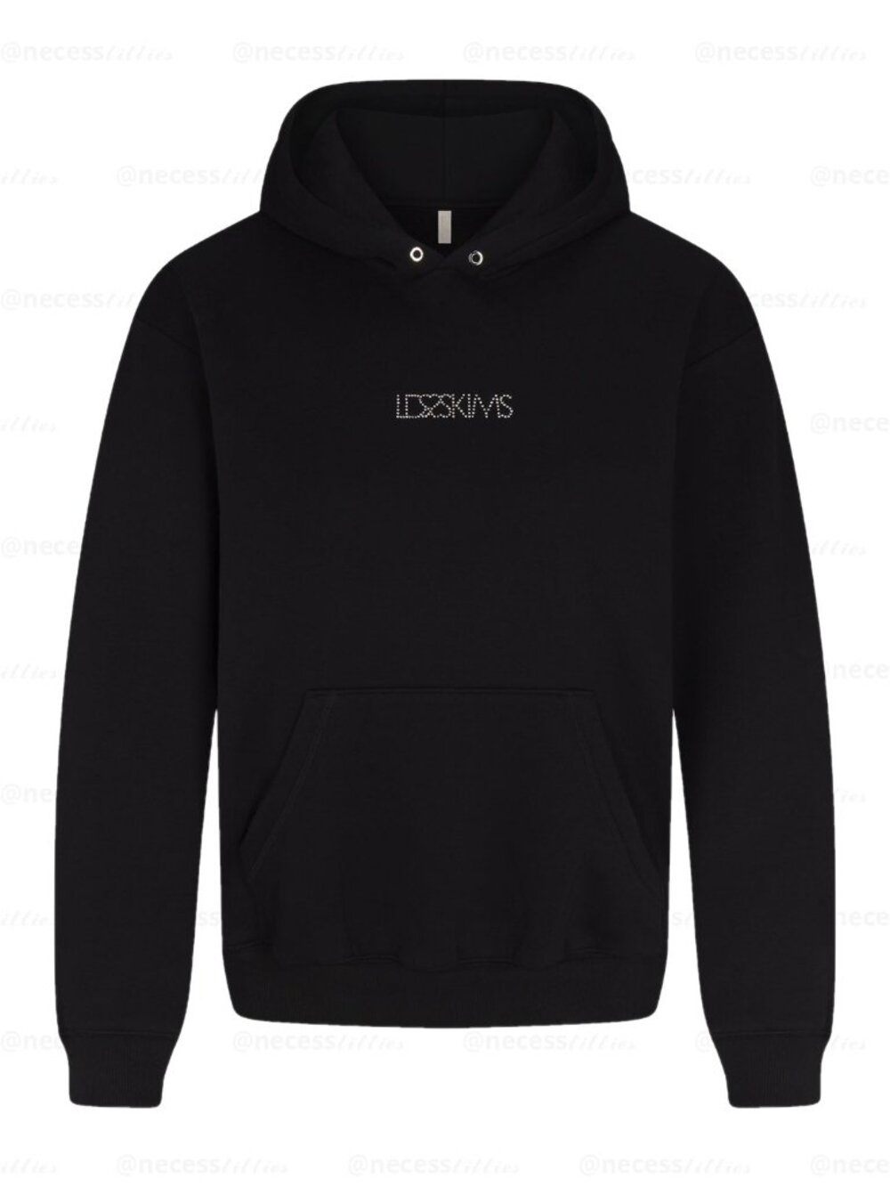 black SKIMS x Ludovic de Saint Sernin cotton fleece hoodie | rhinestone logo